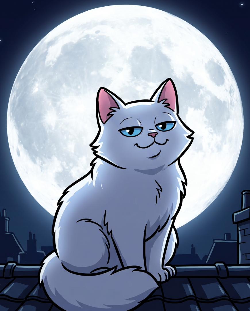 Moony on the rooftop